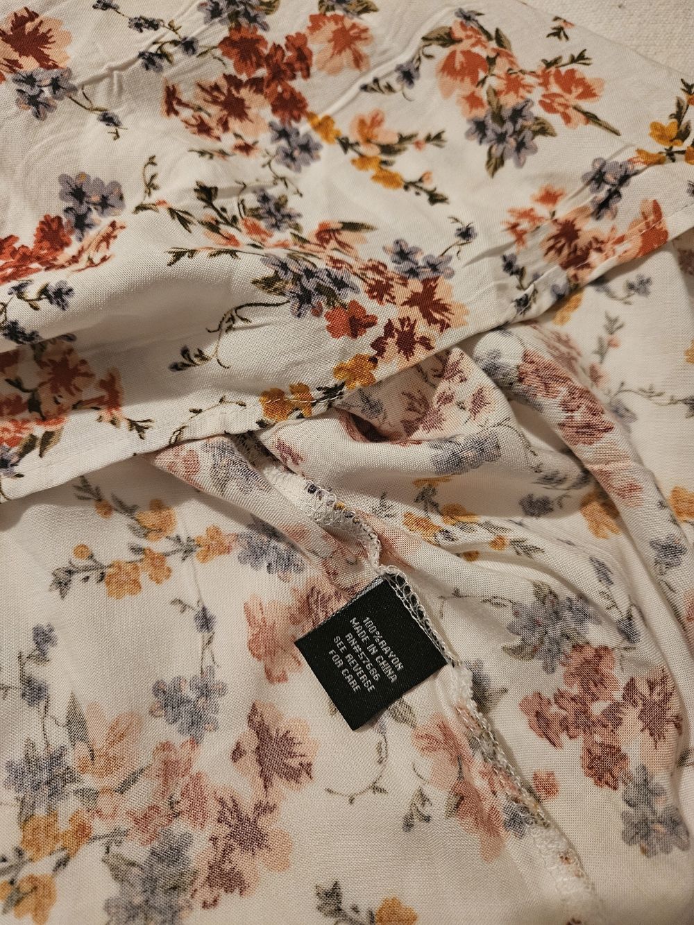 New Look Cream Floral Blouse with Pink, Mustard & Gray Blooms